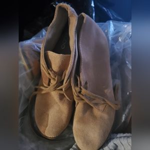 Very comfortable Tan suede wedge bootie. Sz 9